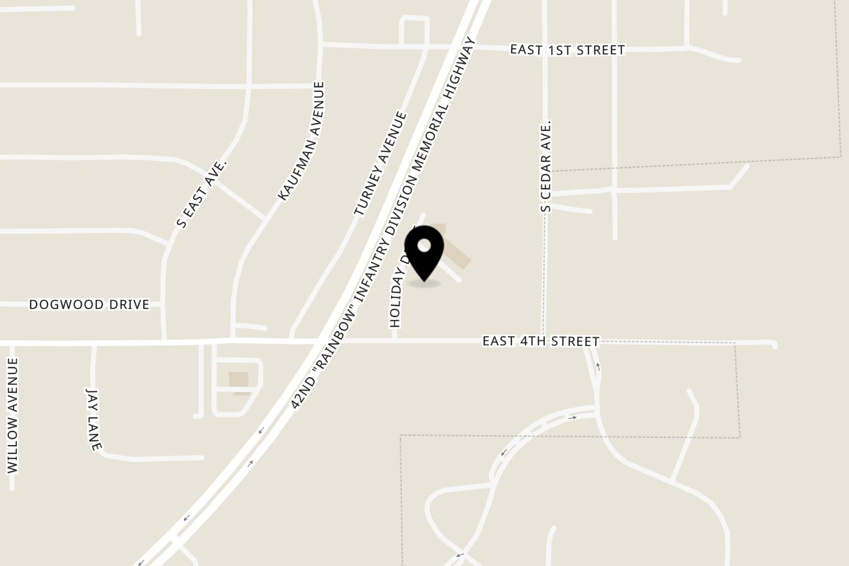 Map showing the location of Red Moon on 761 S Holiday Dr in Tahlequah
